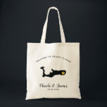 Grand Cayman Wedding Welcome Bag, Black & Gold Tote Bag<br><div class="desc">Het weekend van de bruiloft heet cadeautas voor gasten uit de stad voor je bruiloft,  met afbeelding van het eiland Grand Cayman,  met gouden hart.  Vul het tas met je favoriete godies.</div>