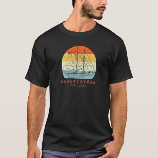 Grand Cayman West Indies  Sailboat Vacation T-shirt (Voorkant)