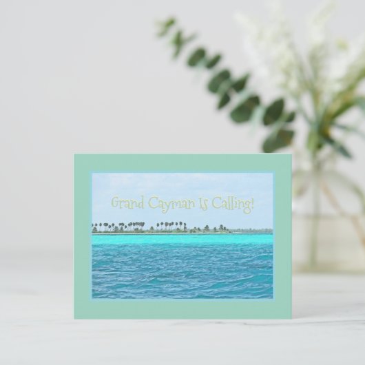 GRAND CAYMAN'S TURKOIS WATER KLOPT! BRIEFKAART (Staand voorkant)