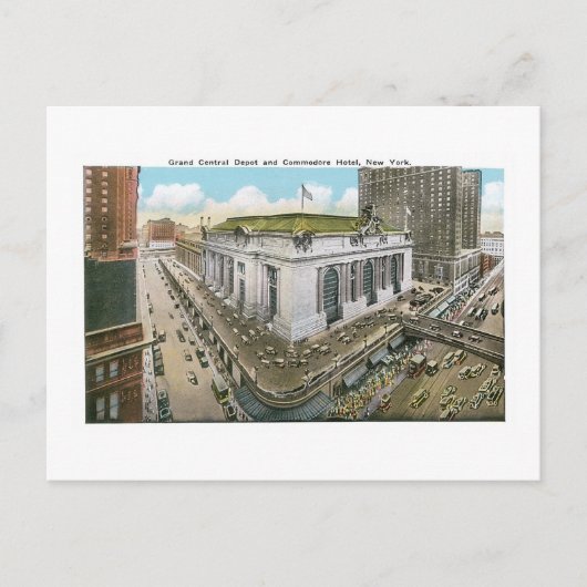Grand Central Depot en Commodore Hotel, New York Briefkaart (Voorkant)