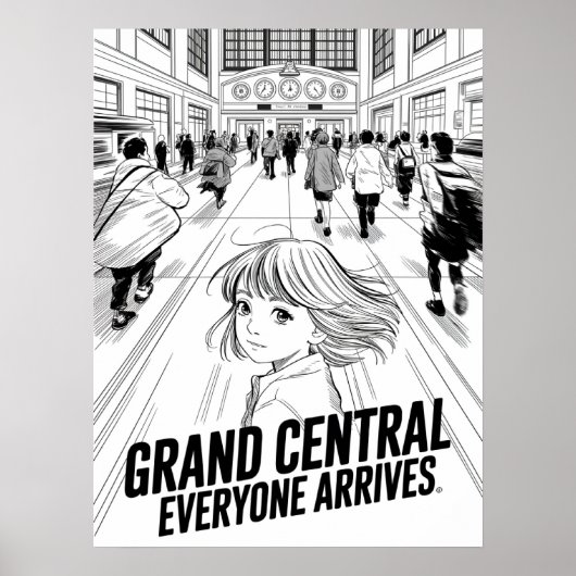 Grand Central Everyone Arrives Anime Poster (Voorkant)