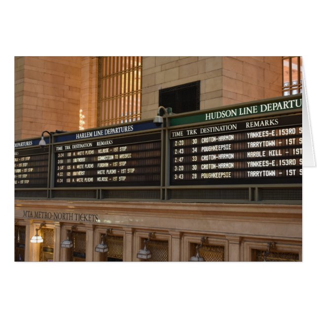 Grand Central Hudson Harlem Train Departures NYC (Voorkant Horizontaal)