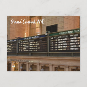 Grand Central Hudson Harlem Train Departures NYC Briefkaart