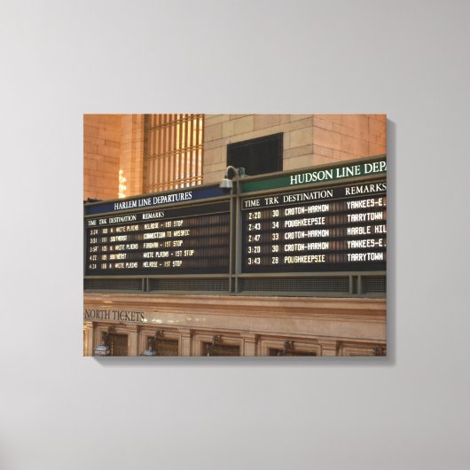 Grand Central Hudson Harlem Train Departures NYC Canvas Afdruk (Voorkant)