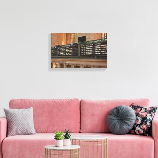 Grand Central Hudson Harlem Train Departures NYC Canvas Afdruk (Insitu (Woonkamer))