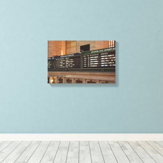 Grand Central Hudson Harlem Train Departures NYC Canvas Afdruk (Insitu (Houten vloer))