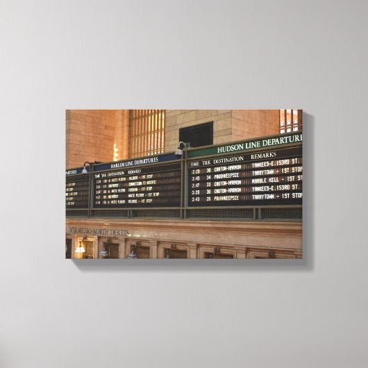 Grand Central Hudson Harlem Train Departures NYC Canvas Afdruk (Voorkant)