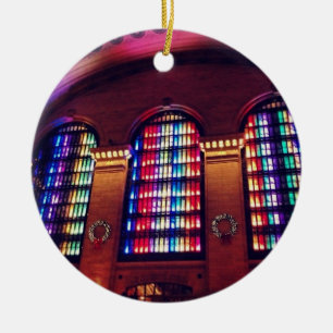 Grand Central Station met kerstlichten Keramisch Ornament