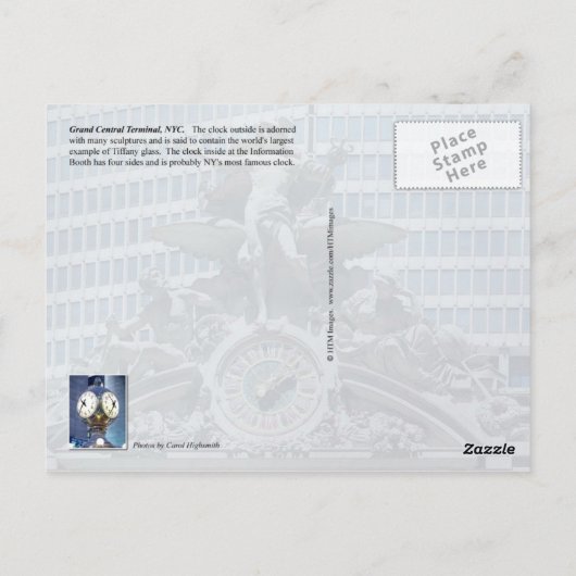 Grand Central Terminal, NYC Briefkaart (Achterkant)