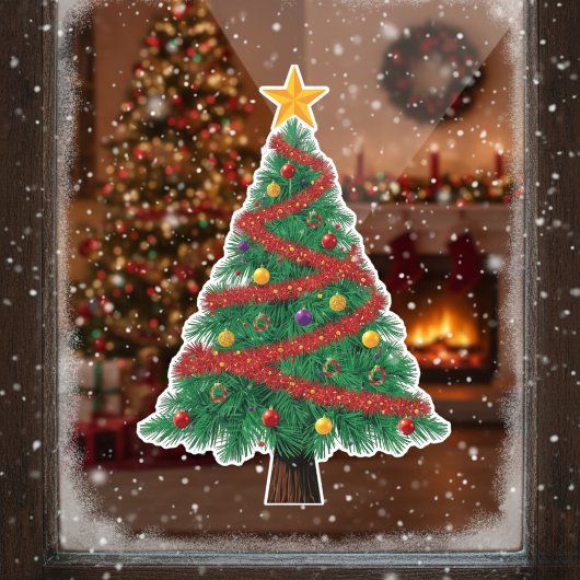 Grand Christmas Tree Window Cling Raamsticker