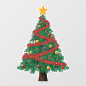 Grand Christmas Tree Window Cling Raamsticker (Vel)