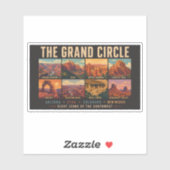 Grand Circle National Parks Landmarks Illustratie Sticker (Vel)