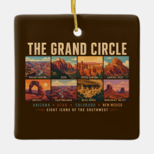Grand Circle Nationale Parken Landmarks Illustrati Keramisch Ornament