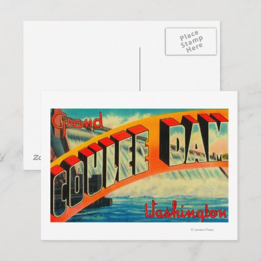 Grand Coulee Dam, Washington Briefkaart (Voorkant / Achterkant)