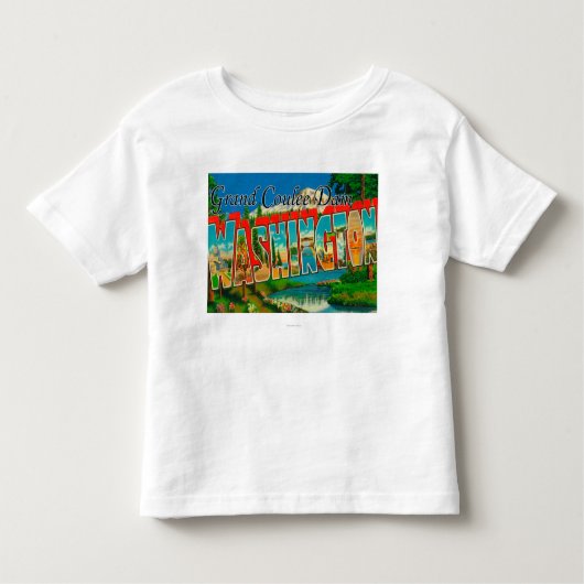 Grand Coulee Dam, Washington - Grote letter Kinder Shirts (Voorkant)