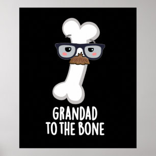 Grand Dad aan de bot Funny Grandpa Pun Dark BG Poster