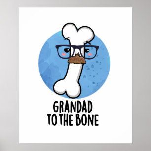 Grand Dad aan de bot Funny Grandpa Pun Poster