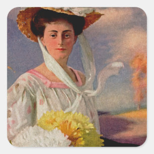 Grand Dame Vierkante Sticker