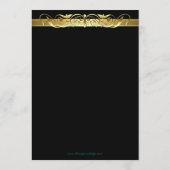 Grand Duchess Black Scroll Wedding Menu (Achterkant)