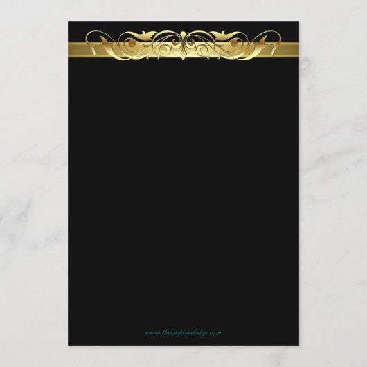 Grand Duchess Black Scroll Wedding Menu (Achterkant)