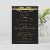 Grand Duchess Black Scroll Wedding Menu (Staand voorkant)