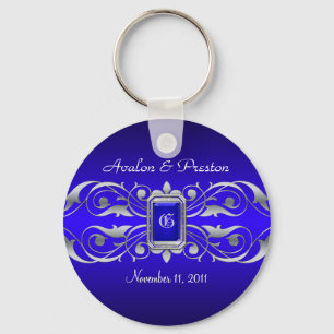 Grand Duchess Blue Monogram Blauwgroen Sleutelhang Sleutelhanger