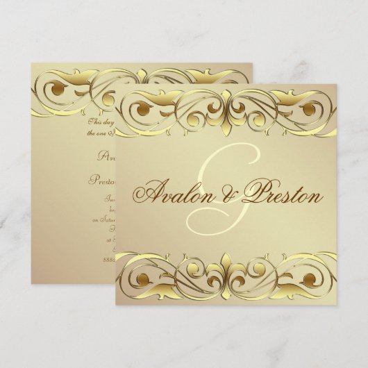 Grand Duchess Gold Metal Rol Uitnodiging (Voorkant / Achterkant)