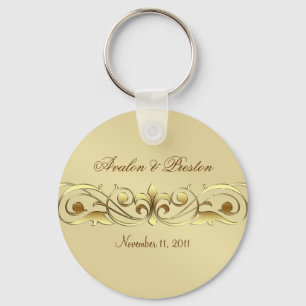 Grand Duchess Gold Metal Scroll Sleutelhanger