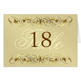 Grand Duchess Gold Metal Scroll Table Card
