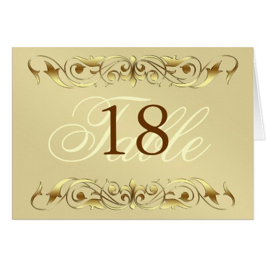 Grand Duchess Gold Metal Scroll Table Card (Voorkant Horizontaal)