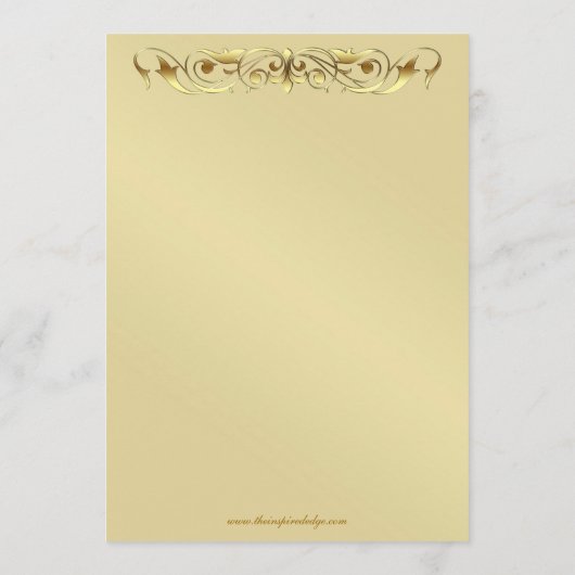 Grand Duchess Gold Metal Scroll Wedding Menu (Achterkant)