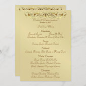 Grand Duchess Gold Metal Scroll Wedding Menu (Voorkant / Achterkant)