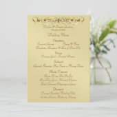 Grand Duchess Gold Metal Scroll Wedding Menu (Staand voorkant)