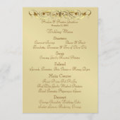 Grand Duchess Gold Metal Scroll Wedding Menu (Voorkant)