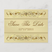 Grand Duchess Gold Scroll Bewaar de datum Briefkaa Aankondigingskaart (Voorkant)