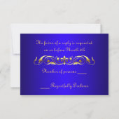 Grand Duchess Gold Scroll Blue RSVP-kaart RSVP Kaartje (Achterkant)
