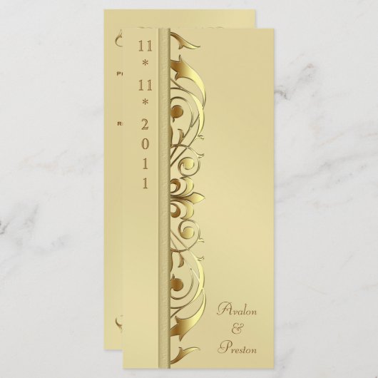 Grand Duchess Gold Scroll huwelijksprogramma Programmakaart (Voorkant / Achterkant)