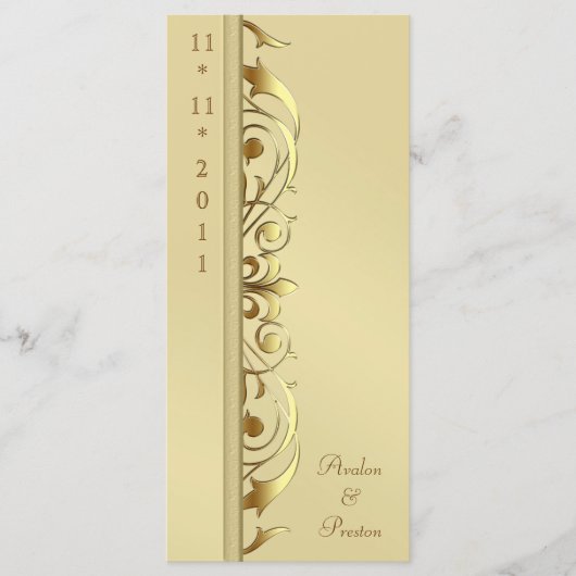 Grand Duchess Gold Scroll huwelijksprogramma Programmakaart (Voorkant)