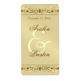 Grand Duchess Gold Scroll Wijn Trouwlabel Etiket