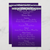 Grand Duchess Paars Scroll Wedding Menu (Voorkant / Achterkant)