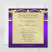 Grand Duchess Paarse Jewel Gold Scroll Uitnodiging (Achterkant)