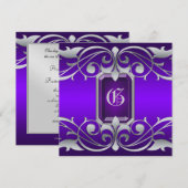 Grand Duchess Paarse Jewel Rol Uitnodiging (Voorkant / Achterkant)