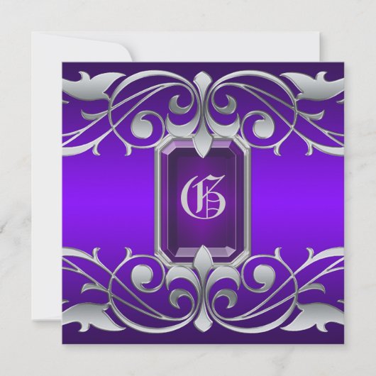 Grand Duchess Paarse Jewel Rol Uitnodiging (Voorkant)