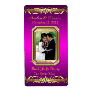 Grand Duchess Pink Foto Gold Wine Weddenlabel Etiket