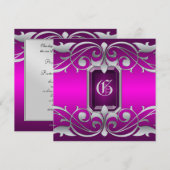 Grand Duchess Pink Jewel Pink Regency Uitnodiging (Voorkant / Achterkant)