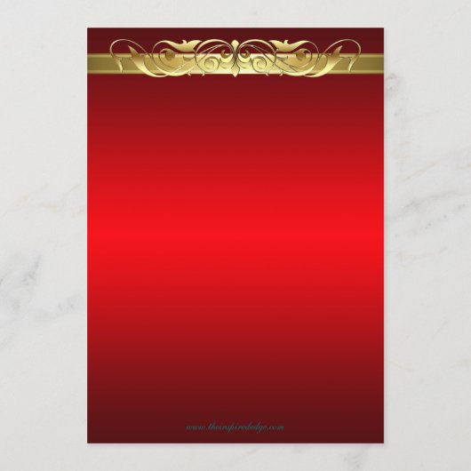 Grand Duchess Red Scroll Wedding Menu (Achterkant)