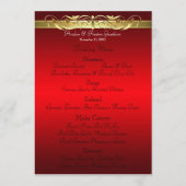 Grand Duchess Red Scroll Wedding Menu (Voorkant)