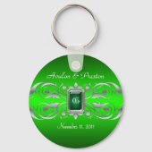 Grand Duchess Silver Monogram Green Sleutelhanger (Voorkant)