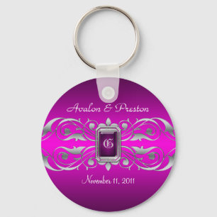 Grand Duchess Silver Monogram Roze Sleutelhanger