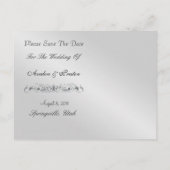 Grand Duchess Silver Scroll Bewaar de datum Briefk Aankondigingskaart (Achterkant)